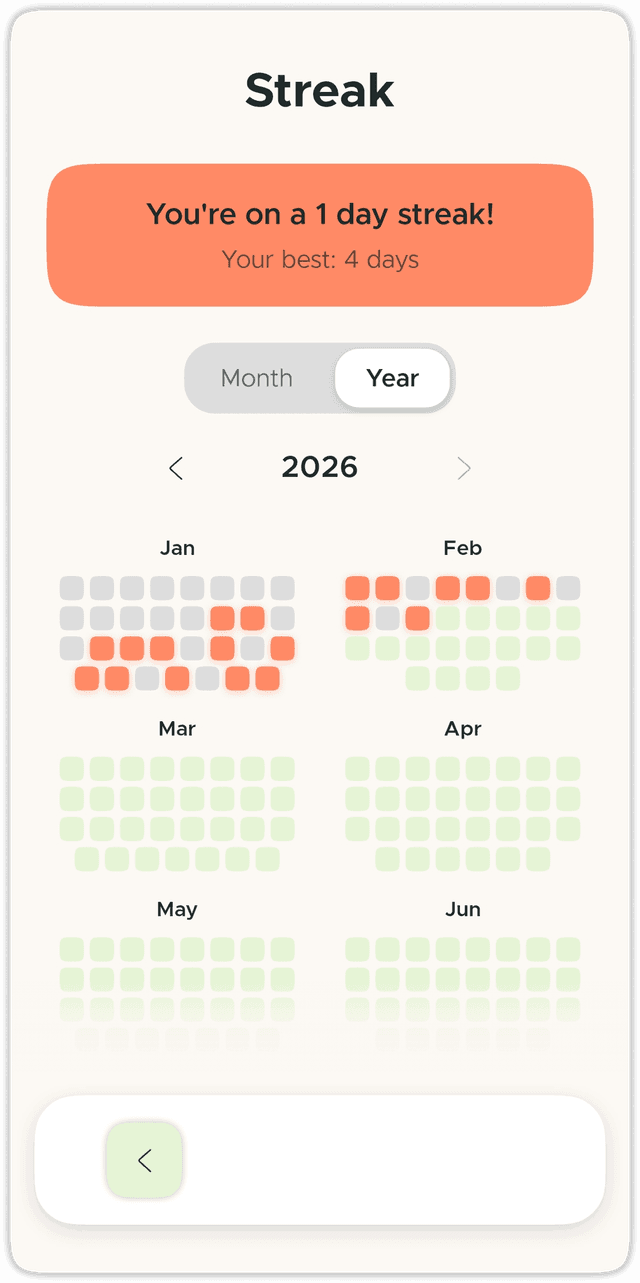 Practice streak tracking